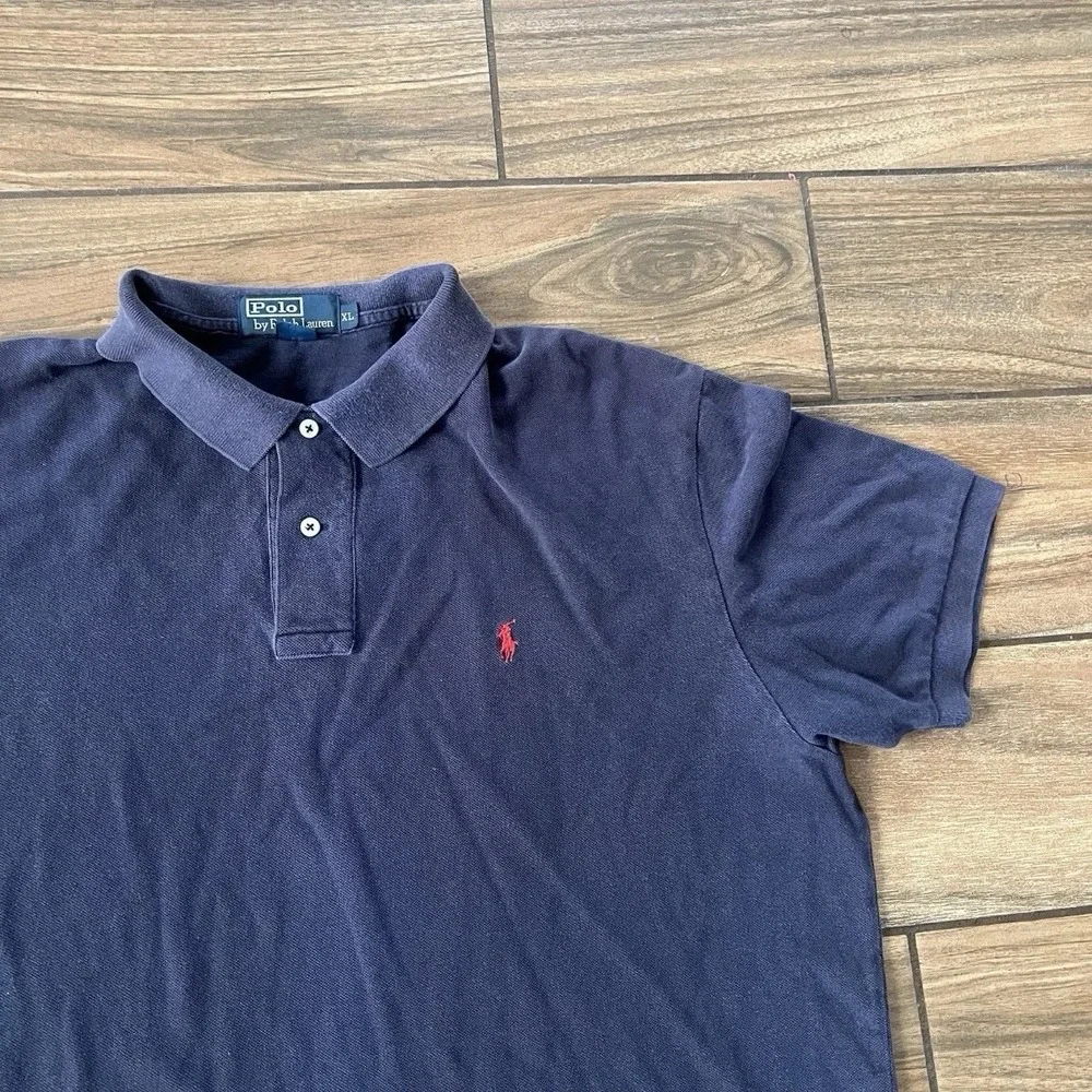 Polo Ralph Lauren Polo Shirt Mens XL Navy Short Sleeve Pony Logo Cotton
